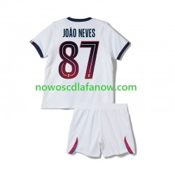 Koszulka Paris Saint-Germain Joao Neves 87 Dziecięca Wyjazdowy Komplet 2026-2027 Krótkie Rękawy