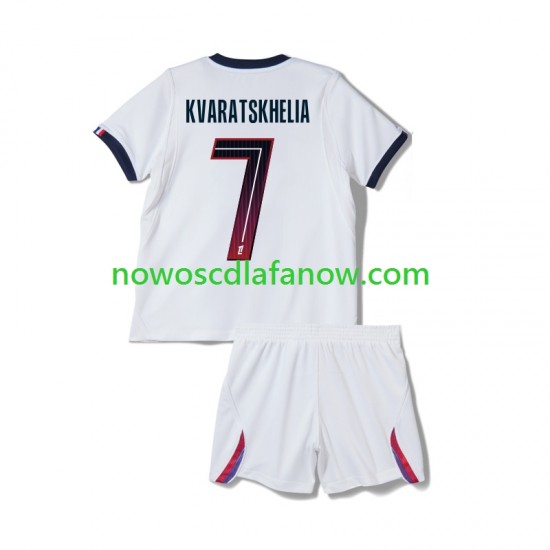 Koszulka Paris Saint-Germain Khvicha Kvaratskhelia 7 Dziecięca Wyjazdowy Komplet 2026-2027 Krótkie Rękawy