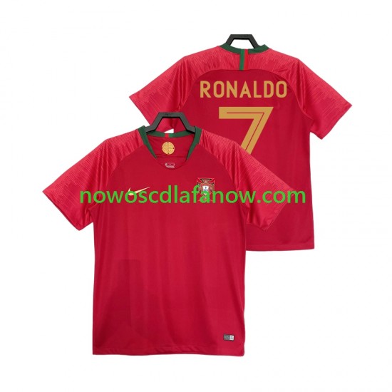 Koszulka Reprezentacja Portugalii Cristiano Ronaldo 7 2018 Retro Męska Domowy Komplet Krótkie Rękawy