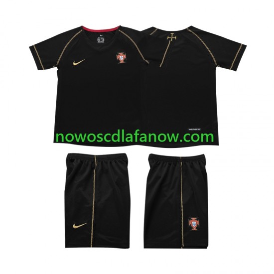 Koszulka Reprezentacja Portugalii Retro Dziecięca Wyjazdowy Komplet 2006 Krótkie Rękawy