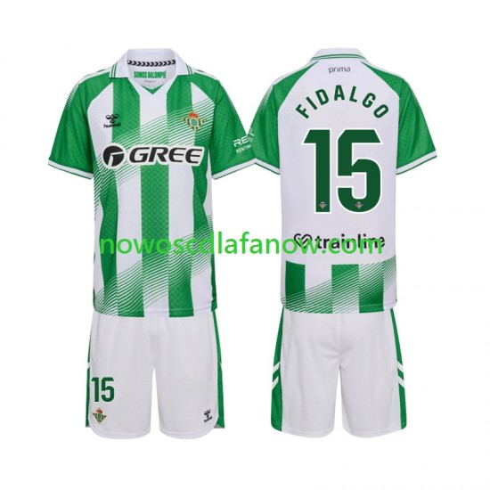Koszulka Real Betis Fidalgo 15 Dziecięca Domowy Komplet 2026-2027 Krótkie Rękawy