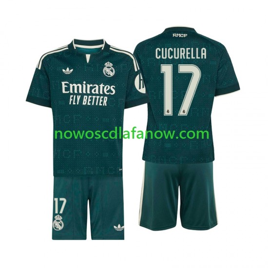 Koszulka Real Madryt Marc Cucurella 17 Dziecięca Wyjazdowy Komplet 2026-2027 Krótkie Rękawy