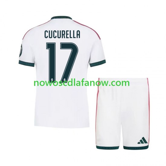 Koszulka Real Madryt Marc Cucurella 17 Dziecięca Domowy Komplet 2026-2027 Krótkie Rękawy