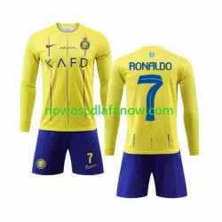 Koszulka Al-Nassr Cristiano Ronaldo 7 Dziecięca Domowy Komplet 2023-2024 Długie Rękawy
