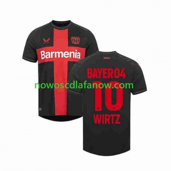 Koszulka Bayer 04 Leverkusen Florian Wirtz 10 Męska Domowy Komplet 2023-2024 Krótkie Rękawy