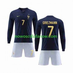 Koszulka Reprezentacja Francji Griezmann 7 Dziecięca Domowy Komplet World Cup 2022 Długie Rękawy