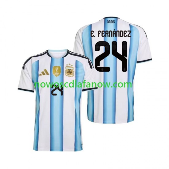 Koszulka Reprezentacja Argentyny Enzo Fernandez 24 Męska Domowy Komplet World Cup 2026 Krótkie Rękawy