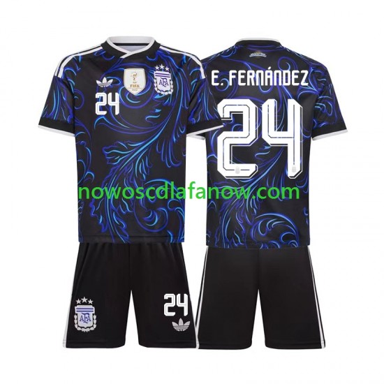 Koszulka Reprezentacja Argentyny Enzo Fernandez 24 Dziecięca Wyjazdowy Komplet World Cup 2026 Krótkie Rękawy