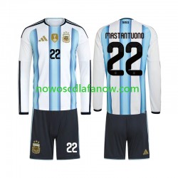 Koszulka Reprezentacja Argentyny Franco Mastantuono 22 Dziecięca Domowy Komplet World Cup 2026 Długie Rękawy