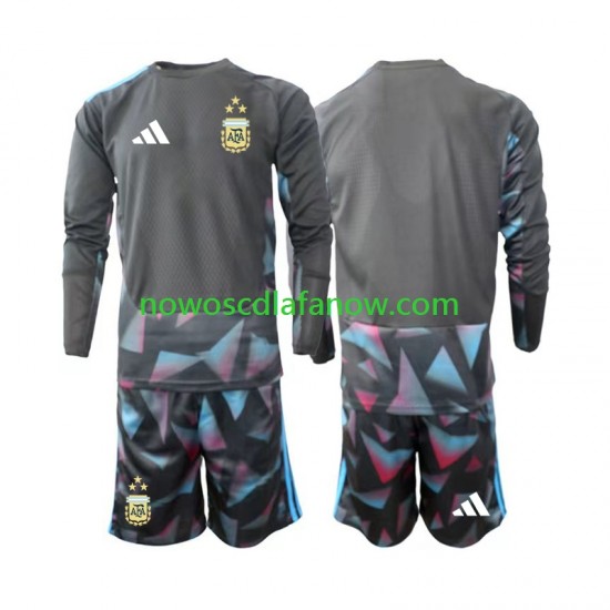 Koszulka Reprezentacja Argentyny Bramkarskie Dziecięca Domowy Komplet World Cup 2026 Długie Rękawy