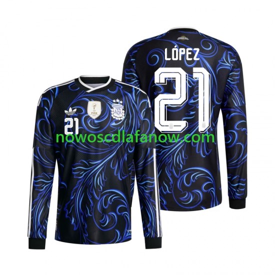 Koszulka Reprezentacja Argentyny Jose Manuel Lopez 21 Męska Wyjazdowy Komplet World Cup 2026 Długie Rękawy
