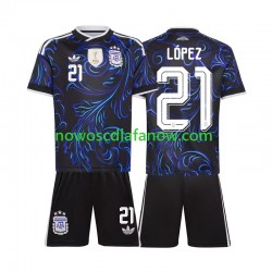 Koszulka Reprezentacja Argentyny Jose Manuel Lopez 21 Dziecięca Wyjazdowy Komplet World Cup 2026 Krótkie Rękawy