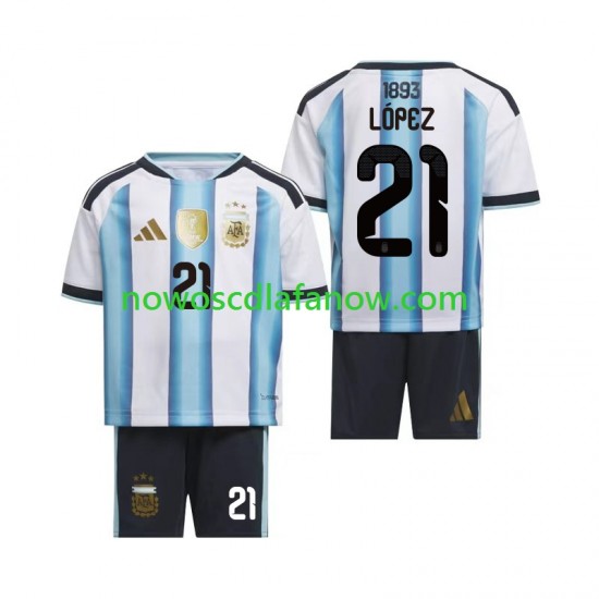 Koszulka Reprezentacja Argentyny Jose Manuel Lopez 21 Dziecięca Domowy Komplet World Cup 2026 Krótkie Rękawy