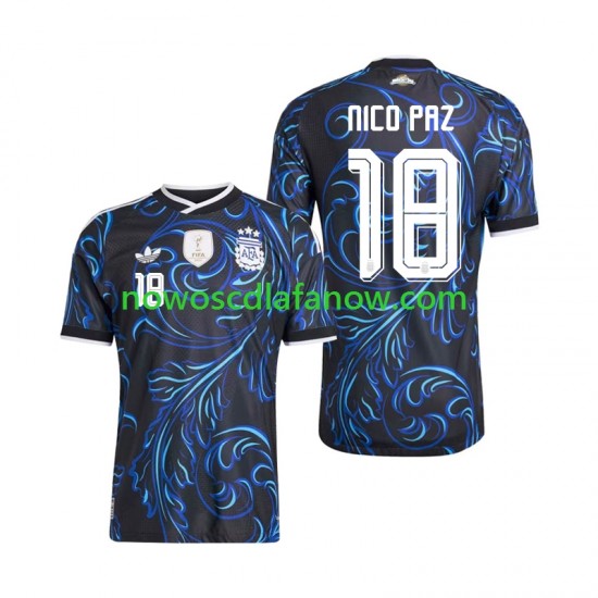 Koszulka Reprezentacja Argentyny Nico Paz 18 Męska Wyjazdowy Komplet World Cup 2026 Krótkie Rękawy