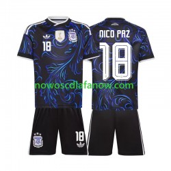 Koszulka Reprezentacja Argentyny Nico Paz 18 Dziecięca Wyjazdowy Komplet World Cup 2026 Krótkie Rękawy