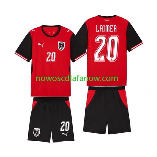 Koszulka Reprezentacja Austrii Konrad Laimer 20 Dziecięca Domowy Komplet World Cup 2026 Krótkie Rękawy