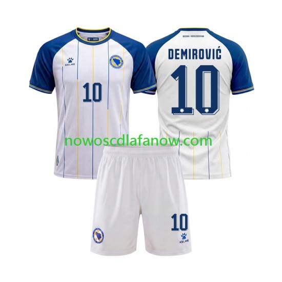 Koszulka Bośnia i Hercegowina Ermedin Demirovic 10 Dziecięca Wyjazdowy Komplet World Cup 2026 Krótkie Rękawy