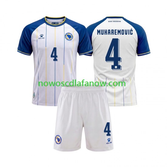 Koszulka Bośnia i Hercegowina Tarik Muharemovic 4 Dziecięca Wyjazdowy Komplet World Cup 2026 Krótkie Rękawy