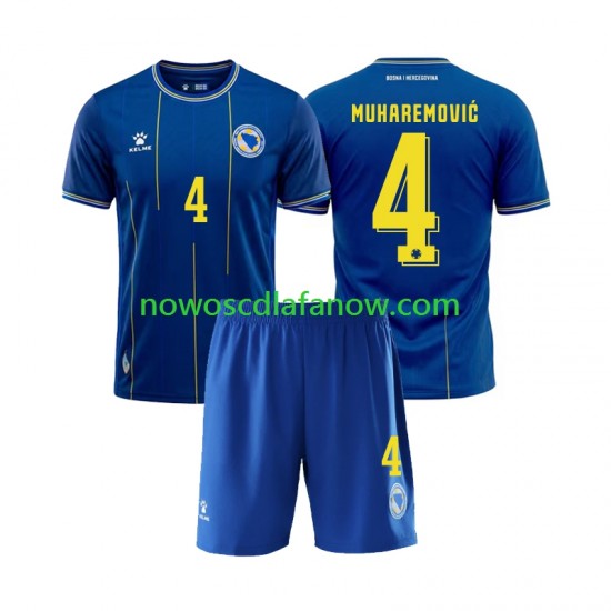 Koszulka Bośnia i Hercegowina Tarik Muharemovic 4 Dziecięca Domowy Komplet World Cup 2026 Krótkie Rękawy