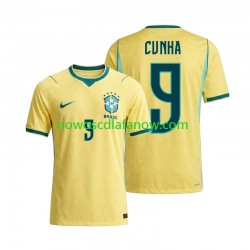 Koszulka Reprezentacja Brazylii Matheus Cunha 9 Męska Domowy Komplet World Cup 2026 Krótkie Rękawy