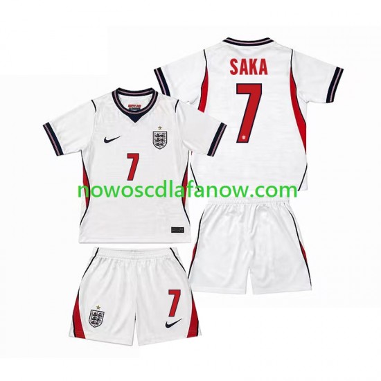 Koszulka Reprezentacja Anglii Bukayo Saka 7 Dziecięca Domowy Komplet World Cup 2026 Krótkie Rękawy