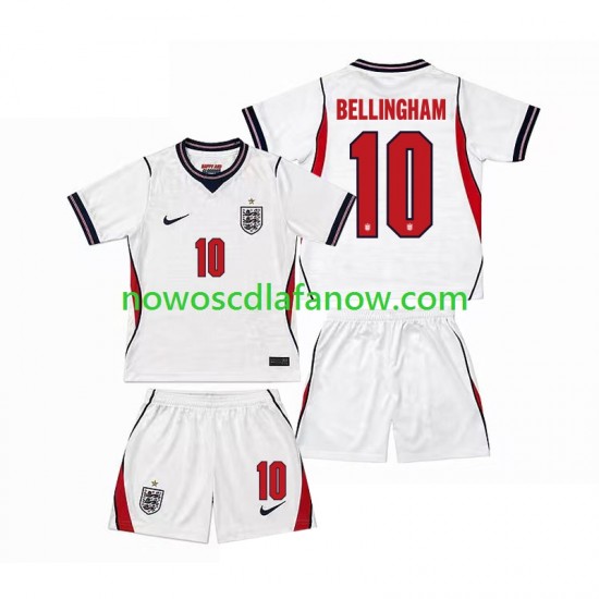 Koszulka Reprezentacja Anglii Jude Bellingham 10 Dziecięca Domowy Komplet World Cup 2026 Krótkie Rękawy