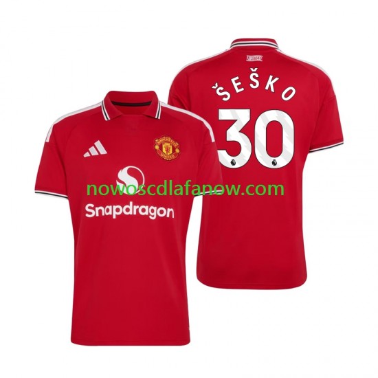 Koszulka Manchester United Benjamin Sesko 30 Męska Domowy Komplet 2026-2027 Krótkie Rękawy
