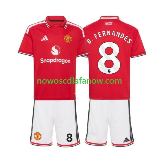 Koszulka Manchester United Bruno Fernandes 8 Dziecięca Domowy Komplet 2026-2027 Krótkie Rękawy