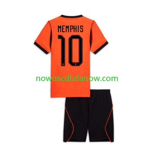 Koszulka Reprezentacja Holandii Memphis Depay 10 Dziecięca Domowy Komplet World Cup 2026 Krótkie Rękawy