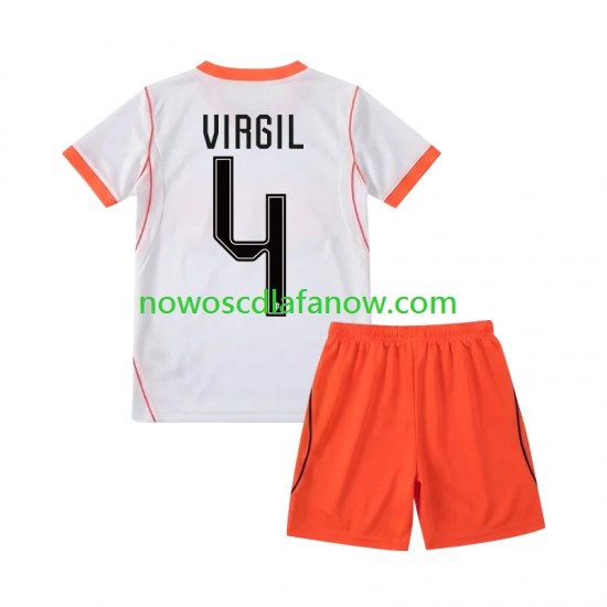 Koszulka Reprezentacja Holandii Virgil van Dijk 4 Dziecięca Wyjazdowy Komplet World Cup 2026 Krótkie Rękawy