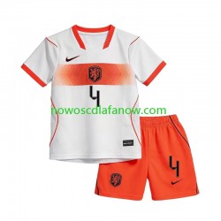 Koszulka Reprezentacja Holandii Virgil van Dijk 4 Dziecięca Wyjazdowy Komplet World Cup 2026 Krótkie Rękawy