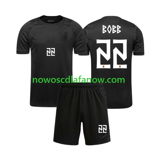 Koszulka Reprezentacja Norwegii Oscar Bobb 22 Dziecięca Wyjazdowy Komplet World Cup 2026 Krótkie Rękawy