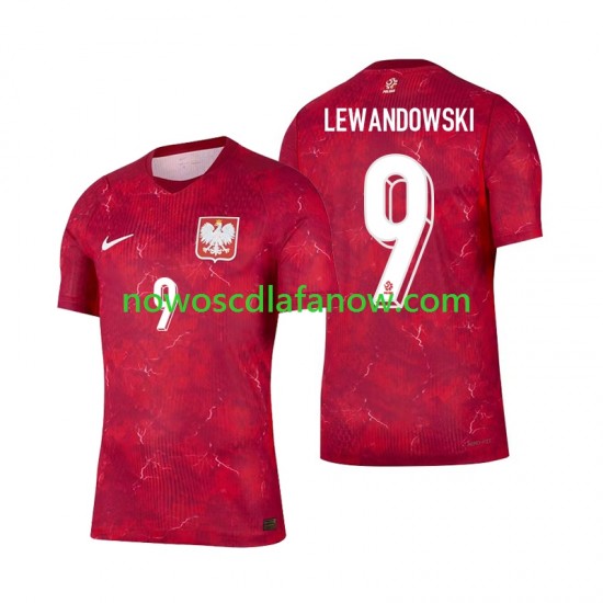Koszulka Reprezentacja Polski Robert Lewandowski 9 Męska Wyjazdowy Komplet 2026 Krótkie Rękawy