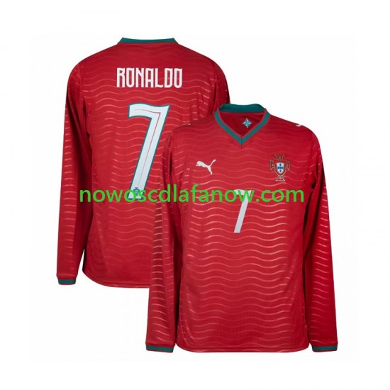 Koszulka Reprezentacja Portugalii Cristiano Ronaldo 7 Męska Domowy Komplet World Cup 2026 Długie Rękawy