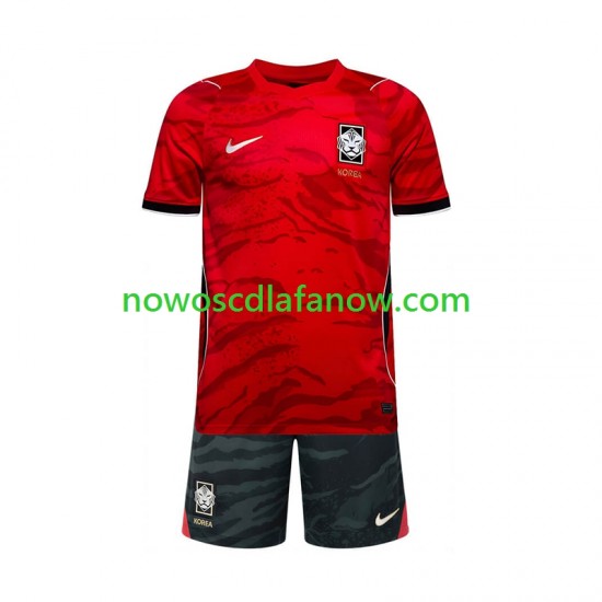 Koszulka Reprezentacja Korei Południowej Dziecięca Domowy Komplet World Cup 2026 Krótkie Rękawy