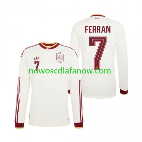 Koszulka Reprezentacja Hiszpanii Ferran Torres 7 Męska Wyjazdowy Komplet World Cup 2026 Długie Rękawy