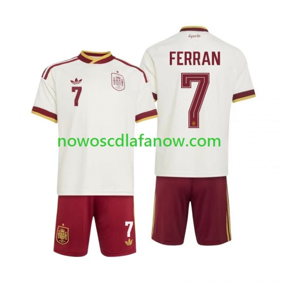 Koszulka Reprezentacja Hiszpanii Ferran Torres 7 Dziecięca Wyjazdowy Komplet World Cup 2026 Krótkie Rękawy