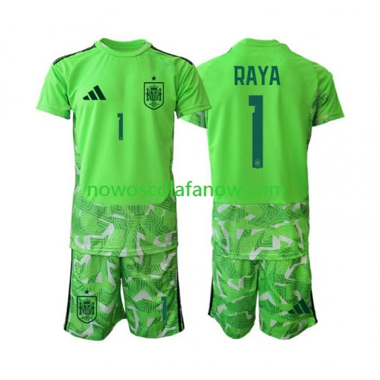 Koszulka Reprezentacja Hiszpanii David Raya 1 6th Green color Bramkarskie Dziecięca World Cup 2026 Krótkie Rękawy