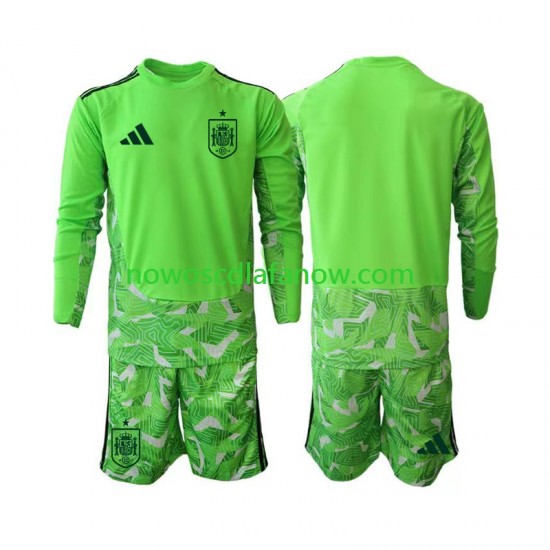 Koszulka Reprezentacja Hiszpanii 6th Green color Bramkarskie Dziecięca World Cup 2026 Długie Rękawy