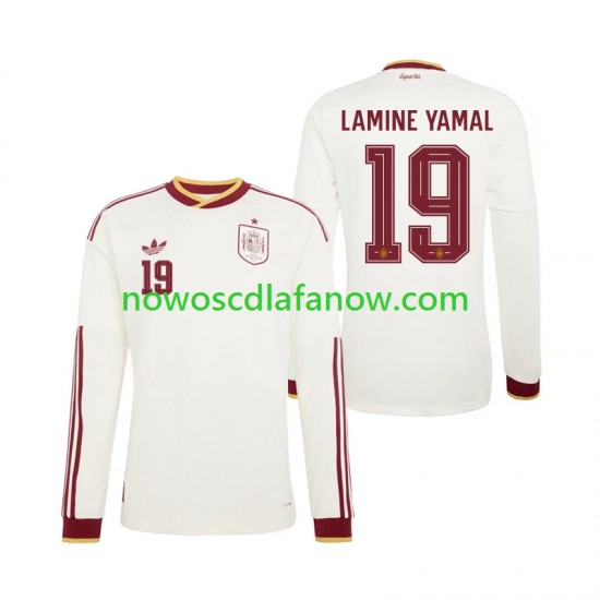 Koszulka Reprezentacja Hiszpanii Lamine Yamal 19 Męska Wyjazdowy Komplet World Cup 2026 Długie Rękawy