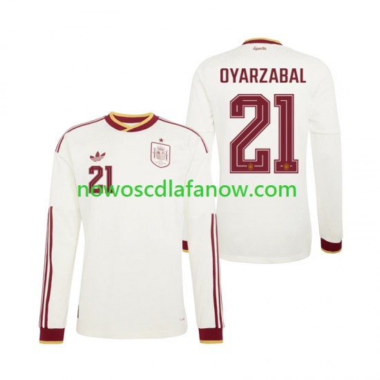 Koszulka Reprezentacja Hiszpanii Mikel Oyarzabal 21 Męska Wyjazdowy Komplet World Cup 2026 Długie Rękawy