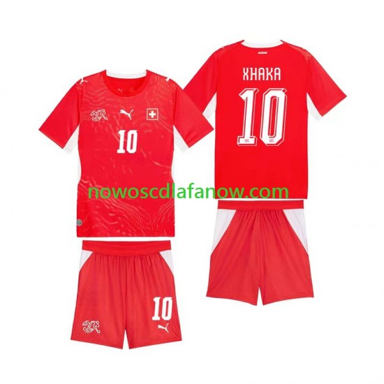 Koszulka Reprezentacja Szwajcarii Granit Xhaka 10 Dziecięca Domowy Komplet World Cup 2026 Krótkie Rękawy
