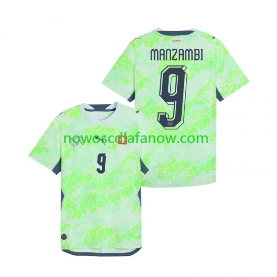 Koszulka Reprezentacja Szwajcarii Johan Manzambi 9 Męska Wyjazdowy Komplet World Cup 2026 Krótkie Rękawy