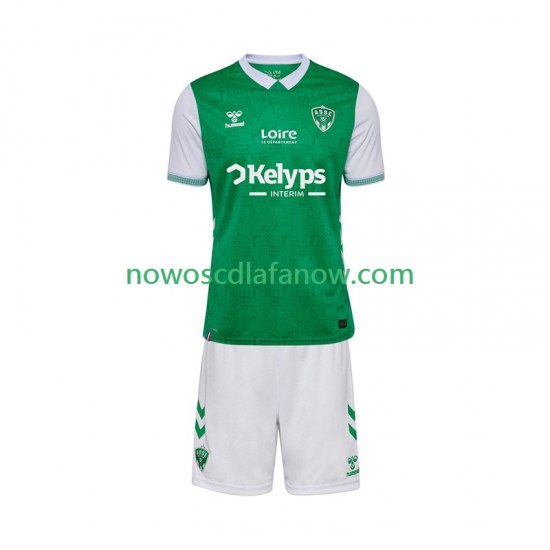 Koszulka AS Saint-Etienne Dziecięca Domowy Komplet 2025-2026 Krótkie Rękawy