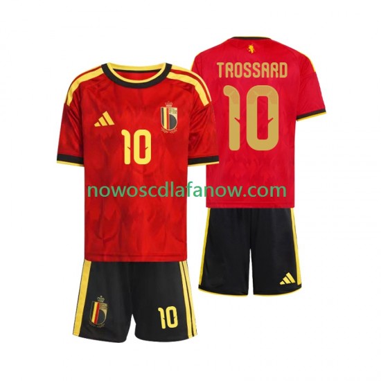 Koszulka Reprezentacja Belgii Leandro Trossard 10 Dziecięca Domowy Komplet World Cup 2026 Krótkie Rękawy