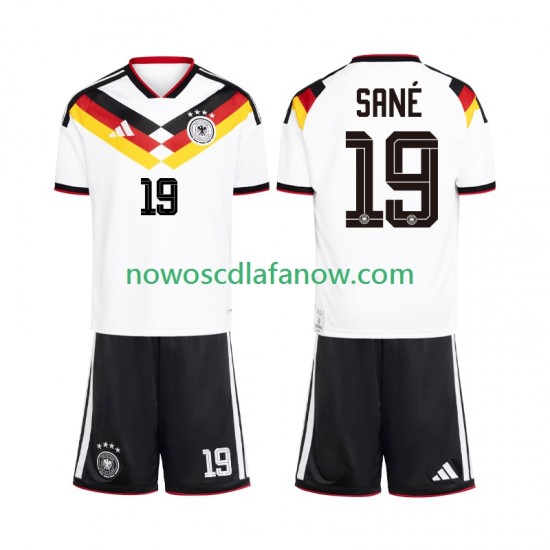 Koszulka Reprezentacja Niemiec Leroy Sane 19 Dziecięca Domowy Komplet World Cup 2026 Krótkie Rękawy