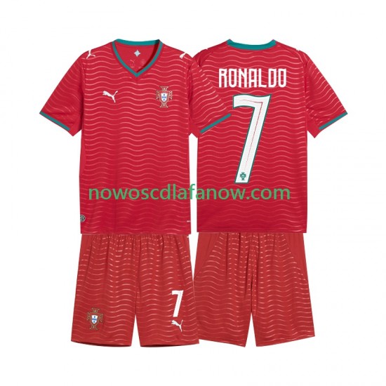 Koszulka Reprezentacja Portugalii Cristiano Ronaldo 7 Dziecięca Domowy Komplet World Cup 2026 Krótkie Rękawy