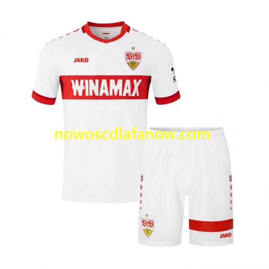 Koszulka VfB Stuttgart Dziecięca Domowy Komplet 2024-2025 Krótkie Rękawy