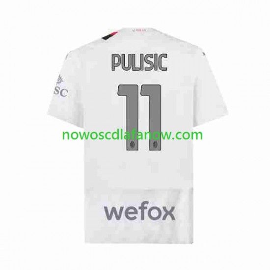 Koszulka AC Milan Christian Pulisic 11 Męska Wyjazdowy Komplet 2023-2024 Krótkie Rękawy