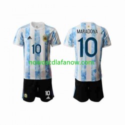 Koszulka Reprezentacja Argentyny Maradona 10 2020-2021 Dziecięca Domowy Komplet Krótkie Rękawy